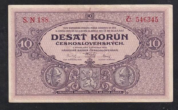 VZÁCNĚJŠÍ 10 KORUNA 1927  NEPERFOROVANÁ - STAV aUNC - Bankovky