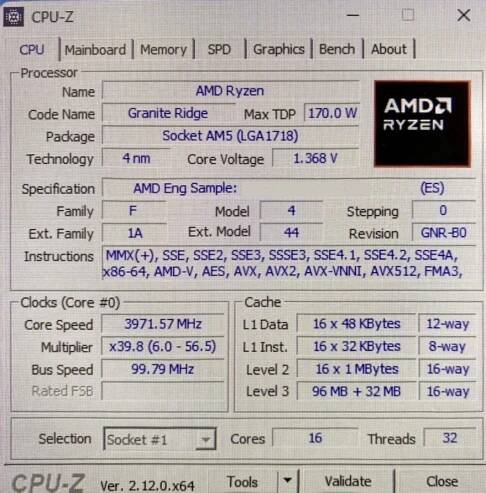 AMD Ryzen 9 9950X3D spatřen v CPU-Z; má 5,6+GHz Boost Clock a 128 MB celkové L3 Cache 1