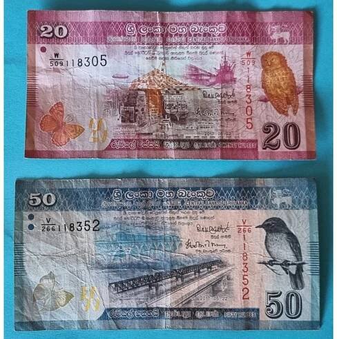 Cejlon - Šrí Lanka - 20 Rupie a 50 Rupie