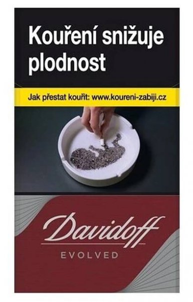Kartonové balení tvrdá krabička cigarety s filtrem Davidoff Evolved Red kolek R 151 Kč 10x20 ks