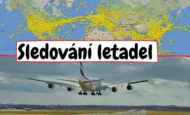 Sledování letů zdarma (česky): Letecký provoz na obloze