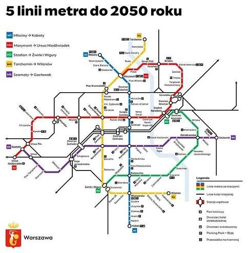 5. linia metra, Warszawa – mapa, lista stacji, budowa. Jaka będzie ...
