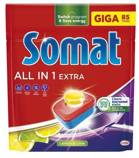 Somat Tablety do myčky All in 1 Extra Lemon & Lime 85 ks