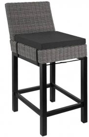 tectake 404800 ratanová barová židle latina - šedá