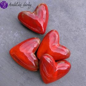Srdce keramické z lásky 6,5 x 6,5 cm