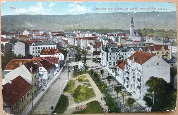 Turn - Trnovany (Teplice) 1913 - Pohlednice místopis