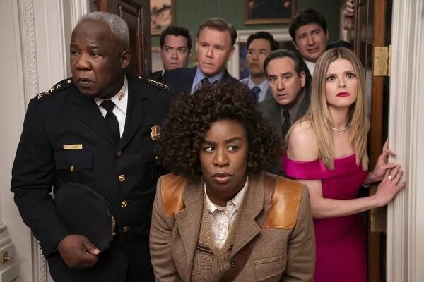 Rezidence - Pád domu Usherů - Z filmu - Isiah Whitlock Jr., Dan Perrault, Spencer Garrett, Uzo Aduba, Randall Park, Andrew Friedman, Ken Marino, Molly Griggs