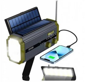 Green Radio XSY320 - nouzové rádio AM/FM solární s dynamem se svítilnou a  dobíjením mobilu a powerbankou 5000 mAh - eShop Yachtmeni