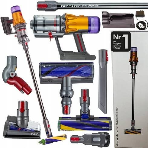 TYČOVÝ VYSAVAČ DYSON VÝKONNÝ DETECT SLIM ABSOLUTE UV PODSVÍCENÍ STŘÍBRNÝ