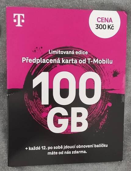SIM karta datová T-Mobile 100 GB nová  - Mobily a chytrá elektronika