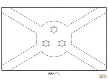 Vlajka Burundi omalovánka | Omalovánky k Vytisknutí Zdarma