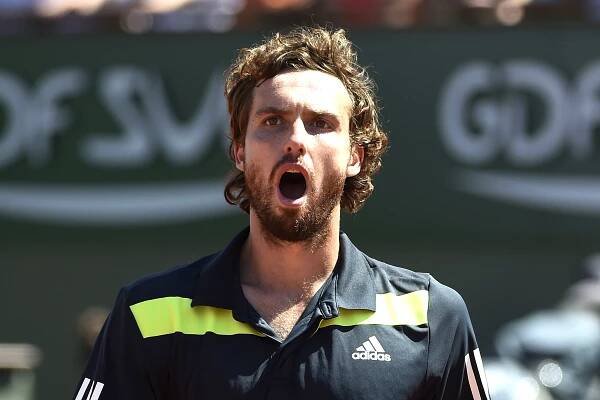 Ernests Gulbis during his French Open loss to Novak Djokovic.