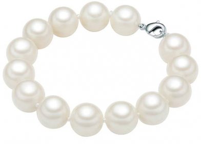 Náramek s bílými perlami Perldesse Muschel se zapínáním, ⌀ 1,2 x délka 19 cm
