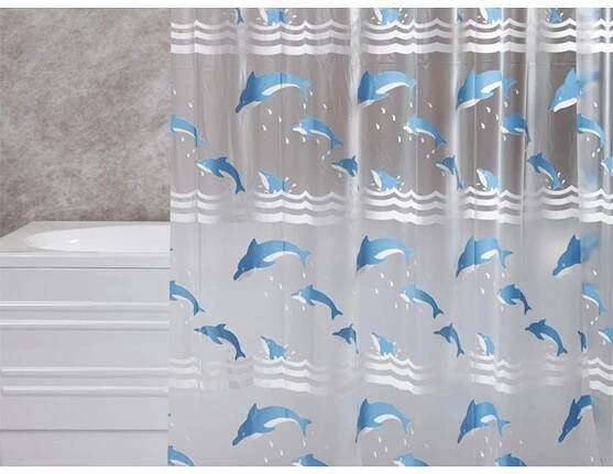 Grund Vanový závěs Ocean modrý 180 cm x 200 cm
