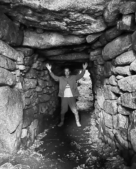 scheduled monuments 1. Matthew Shaw inside a Cornish Fogou