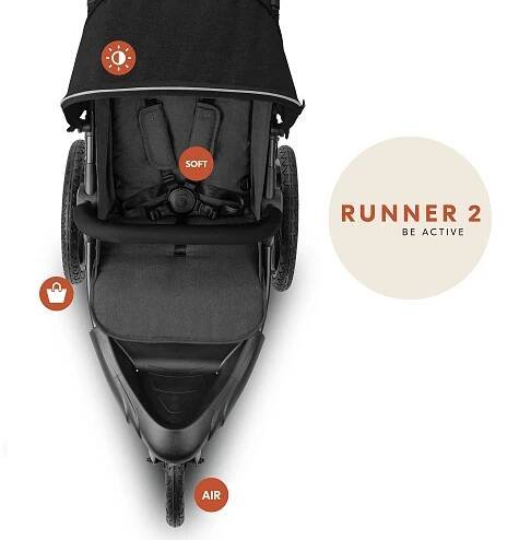 Hauck Sporťák Runner 2 GREY-BLACK | mujandilek.cz