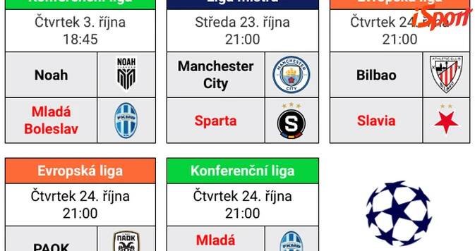 České kluby v Evropě: program Sparty, Slavie, Plzně a Boleslavi