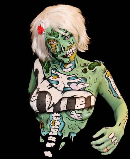 Popart Zombie - Bodypaint