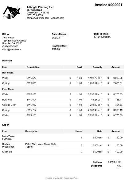 How to Write a Painting Invoice + Free Template