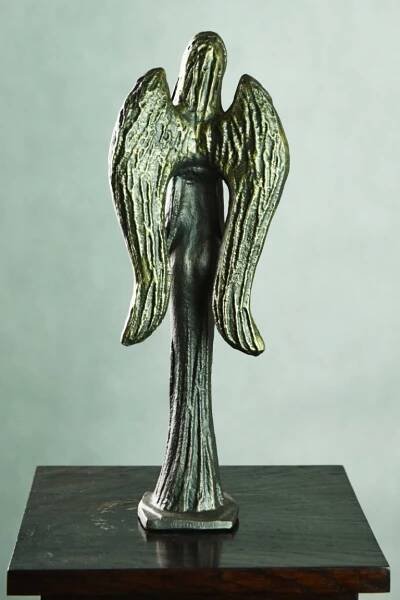 Anděl 39 cm, měděný (zlatá křídla) - Galerie TOGA