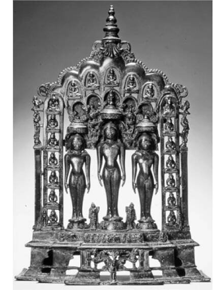 9 CaturvimSati patta, Gujarat or Rajasthan/India, 1492 CE, copper alloy, 54.6 x 36.8 x17.1cm, Asian Art Museum, San Francisco, Museum purchase, B69B11. Photo courtesy of Asian Art Museum. 