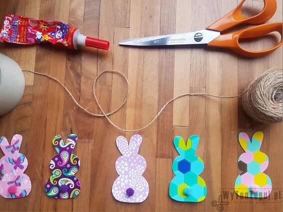 Supplies for Easter garland