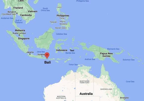 bali map south east asia