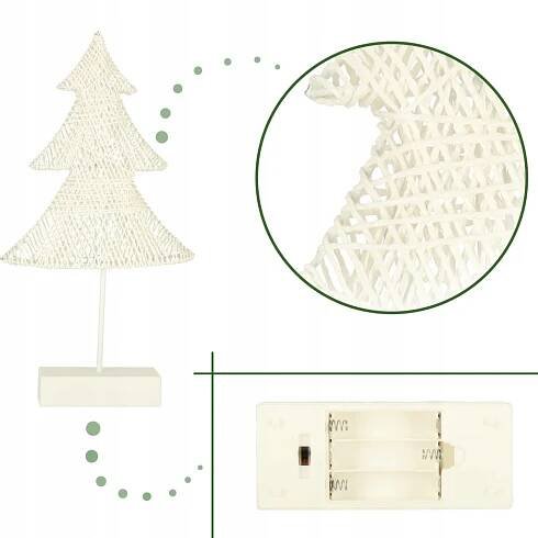 Vánoční dekorace 39 Cm 10LED teplá žlutá, napájení z baterie Nejdelší rozměr 39 cm