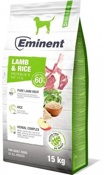 Eminent Lamb & Rice High Premium Adult All Breeds 15 kg od 1 249 Kč - Heureka.cz