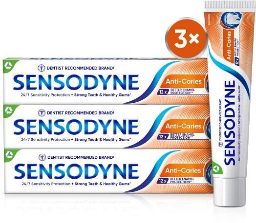 SENSODYNE Anti Caries proti zubnímu kazu 3× 75 ml