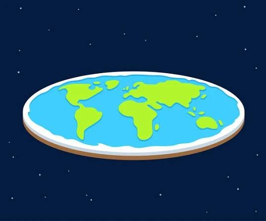 kreslená plochá země - plochá země stock ilustrace