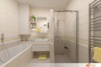 Koupelna v paneláku - Praha - Návrhy interiérů, interierstudio3D.cz