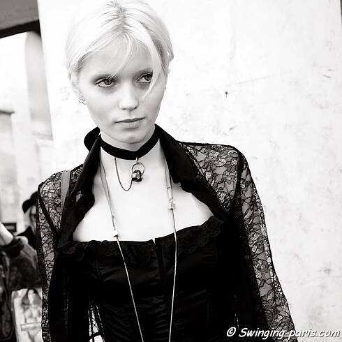 Abbey Lee Kershaw leaving Isabel Marant show, Paris Fashion Week, March 2011