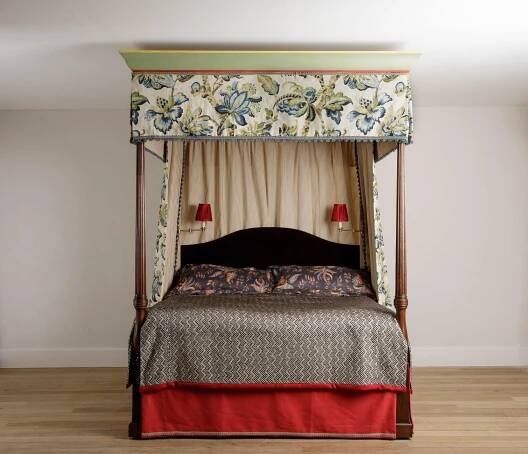Max Rollitt Bespoke Devonshire Bed with Schumacher fabric