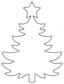 Vánoční omalovánka stromeček s hvězdou bez ozdob