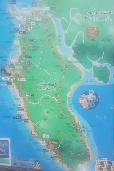 Mapa ostrova Koh Lanta Yai