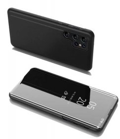 MG Clear View knížkové pouzdro na Samsung Galaxy S22 Ultra, černé