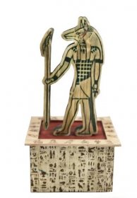 Umělecký dřevěný artefakt, Anubis Egyptský bůh zesnulých