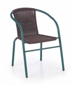 Zahradní ratanová židle GRIT - tmavě zelená/hnědá
