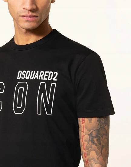 DSQUARED2 značkové pánské tričko ICON NERO -45% L Barva černá