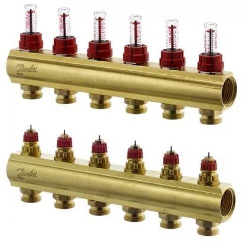 Danfoss FHF-6F souprava sběrač + rozdělovač se 6 vývody 3/4" AG 088U0526