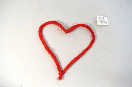 Srdce sisal červené 20cm | ROSA - dekorace a umělé květiny