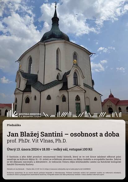 Plakát pro přednášku o Janu Blažeji Santinim
