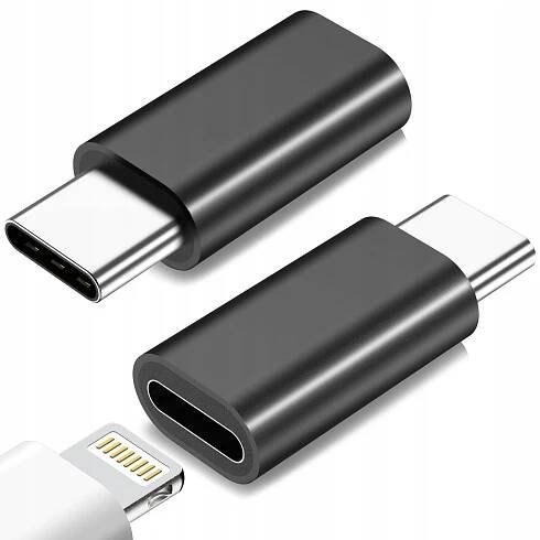 Adaptér z USB typu C na Lightning (adaptér, koncovka, konektor, černý)