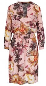 Růžové šaty s květovaným vzorem Pietro Filipi