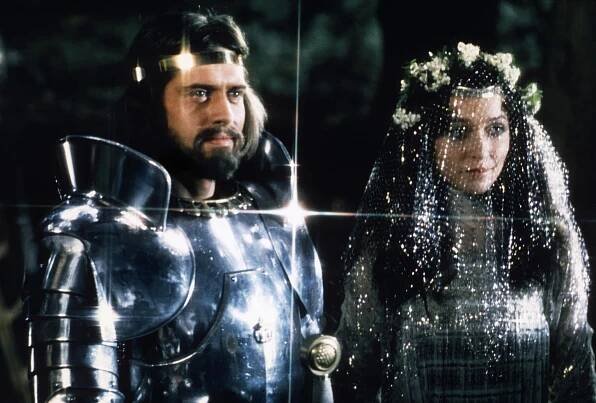 Cherie Lunghi and Nigel Terry in Excalibur (1981)