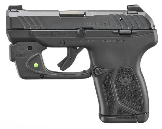 Ruger LCP Max.380 Pistol w/ Viridian E Series Green Laser 2.8", 10rnd