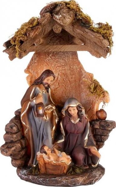 Obrázek produktu pro BRUBAKER Betlémská figurka Svatá rodina - Ježíš, Marie a Josef - 25 cm Vánoční figurka s ručně malovanými postavami - Betlém - Dekorace na stůl