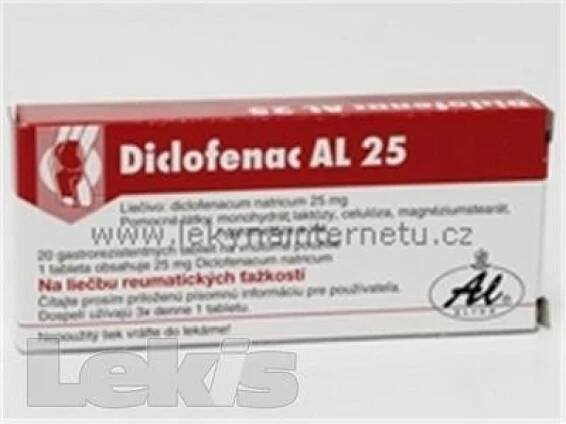 DICLOFENAC AL POR 25MG TBL ENT 20
