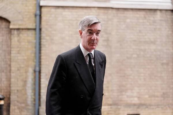 Sir Jacob Rees-Mogg at Lord Norman Tebbit's funeral.